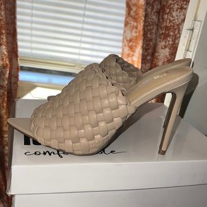 Braided slide in heels